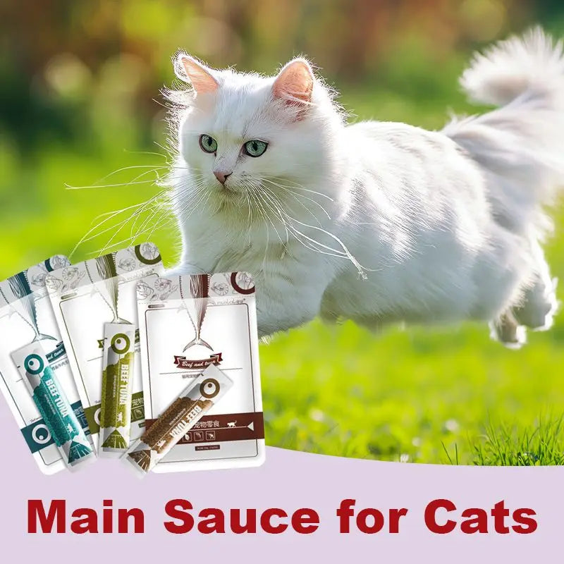 Cat Strips 13gX8PCS Wet Food Pet Cat Snacks Cod Tuna Beef Supplement Protein DHA Make Hair Beautiful