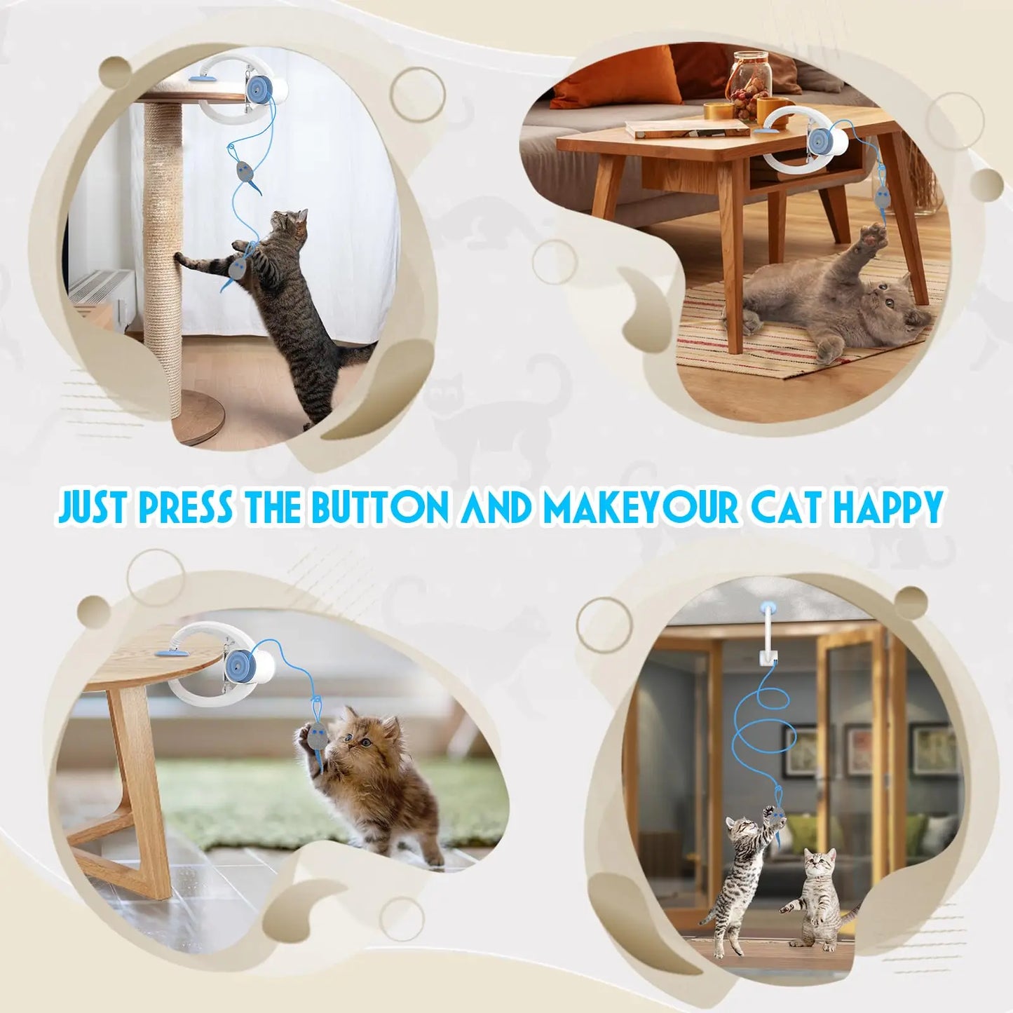 Door Hanging Auto-Rebound Cat Toy