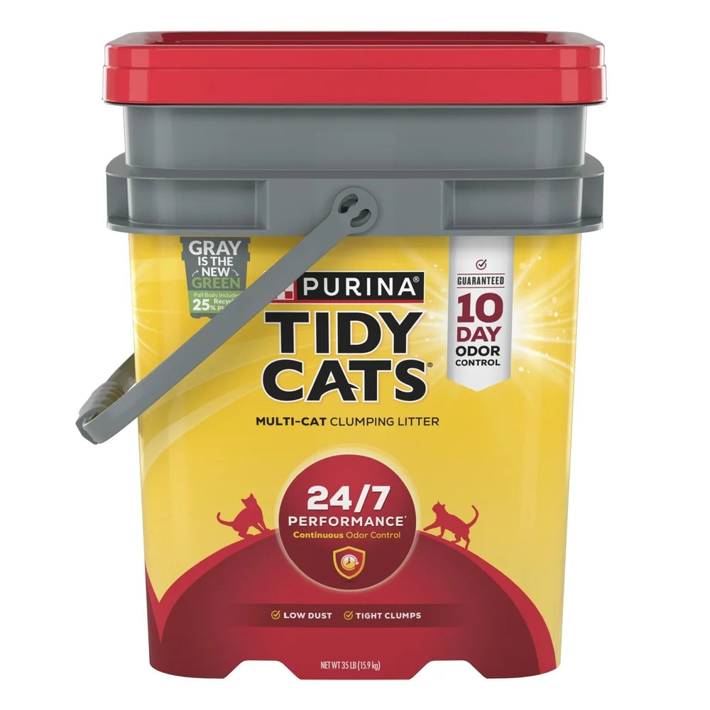Clumping Cat Litter Low Dust Deodorizing 35 lb Pail Clean Linen Scent