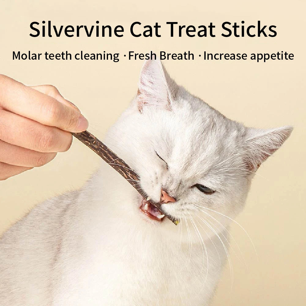 10pcs Silver Vine Sticks for Cats, Natural Catnip , Cat Chew Sticks, Kitten Teething