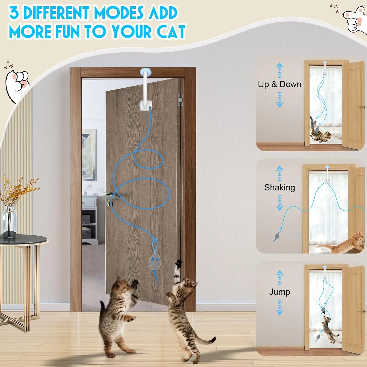 Door Hanging Auto-Rebound Cat Toy
