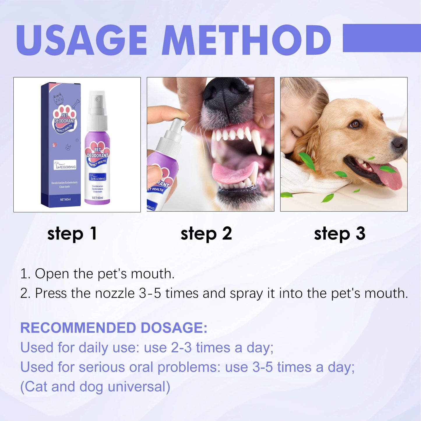 Bad Breath Removal Spray for Dogs and cats