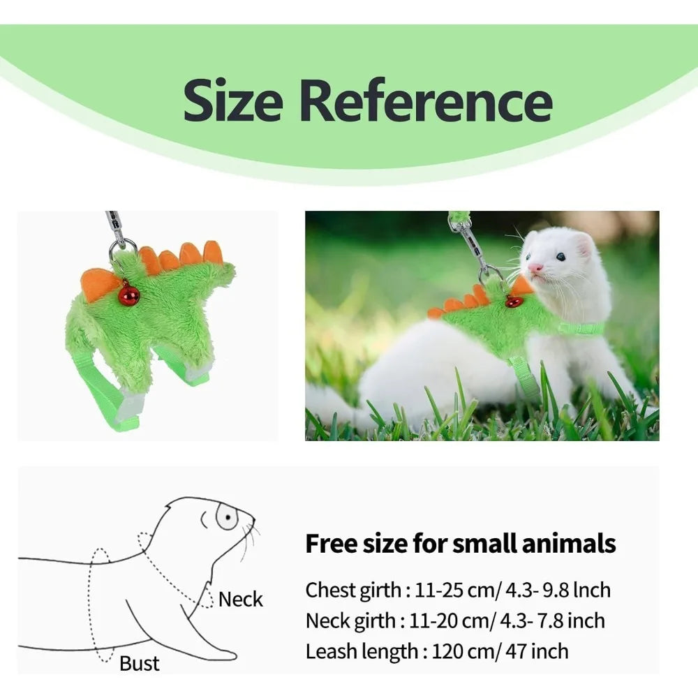 Ferret Collar Small Animals Vest Harness for Puppy with safe bell