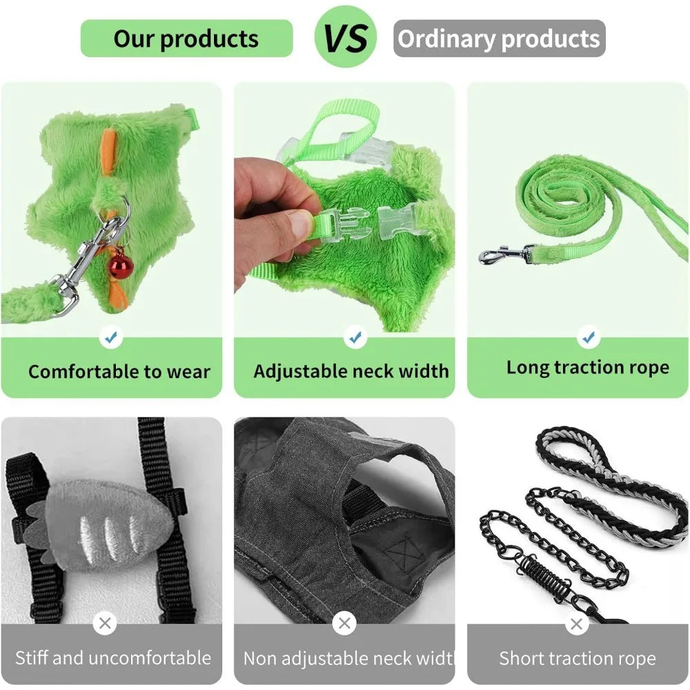 Ferret Collar Small Animals Vest Harness for Puppy with safe bell