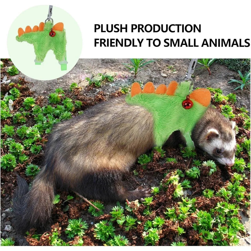 Ferret Collar Small Animals Vest Harness for Puppy with safe bell