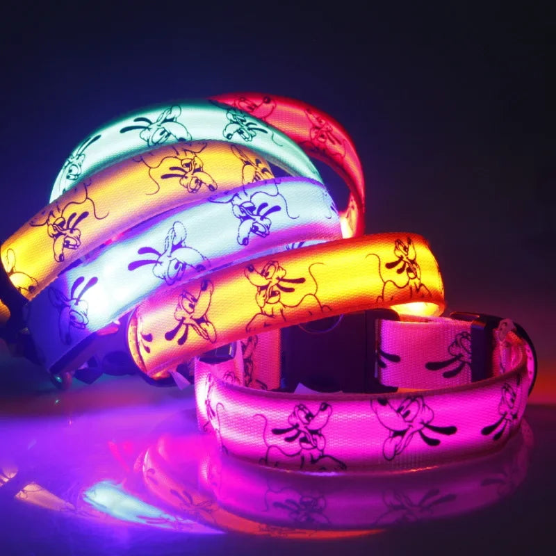 Nylon LED Dog Light Collar Cat Night Safety Flashing Glow Dark Electric Pets Head Chain for Small Middle Chihuahua Pug Apparel