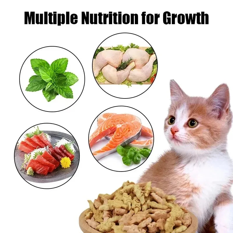 Cat Biscuits Salmon , Chicken ,Tuna Easy To Eat Digest Crispy Catnip