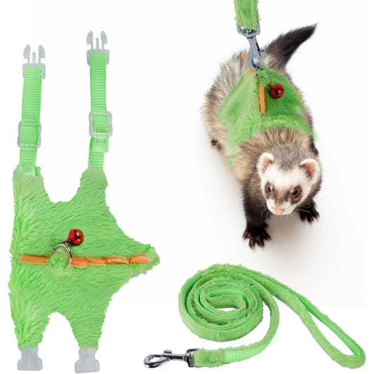Ferret Collar Small Animals Vest Harness for Puppy with safe bell