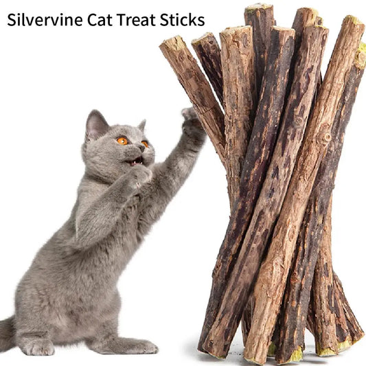 10pcs Silver Vine Sticks for Cats, Natural Catnip , Cat Chew Sticks, Kitten Teething