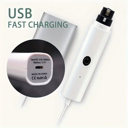 Electric Pet Nail Grinder USB Rechargeable Cat & Dog Nail Clipper