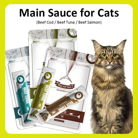Cat Strips 13gX8PCS Wet Food Pet Cat Snacks Cod Tuna Beef  Supplement Protein DHA Make Hair Beautiful