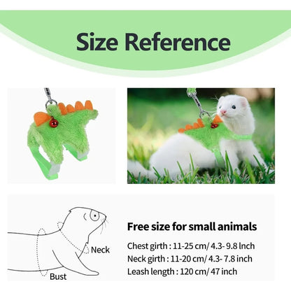 Ferret Collar Small Animals Vest Harness for Puppy with safe bell